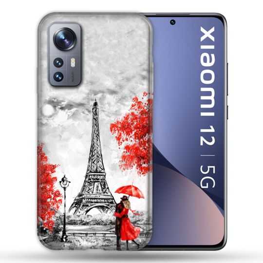 Coque Pour Xiaomi 12 Voyage France Paris Rouge