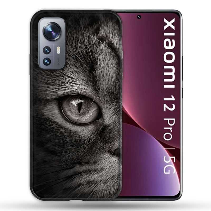 Coque Pour Xiaomi 12 Pro Animal Chat Gris