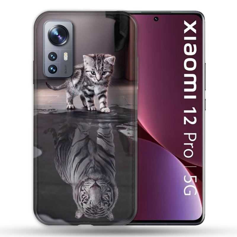 Coque Pour Xiaomi 12 Pro Animal Chat Reflet