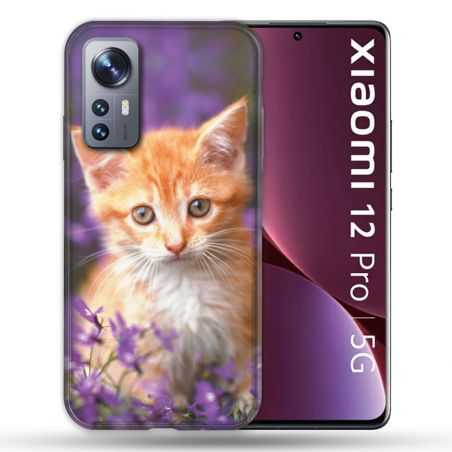Coque Pour Xiaomi 12 Pro Animal Chat Violet