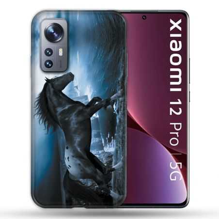 Coque Pour Xiaomi 12 Pro Animal Cheval Noir
