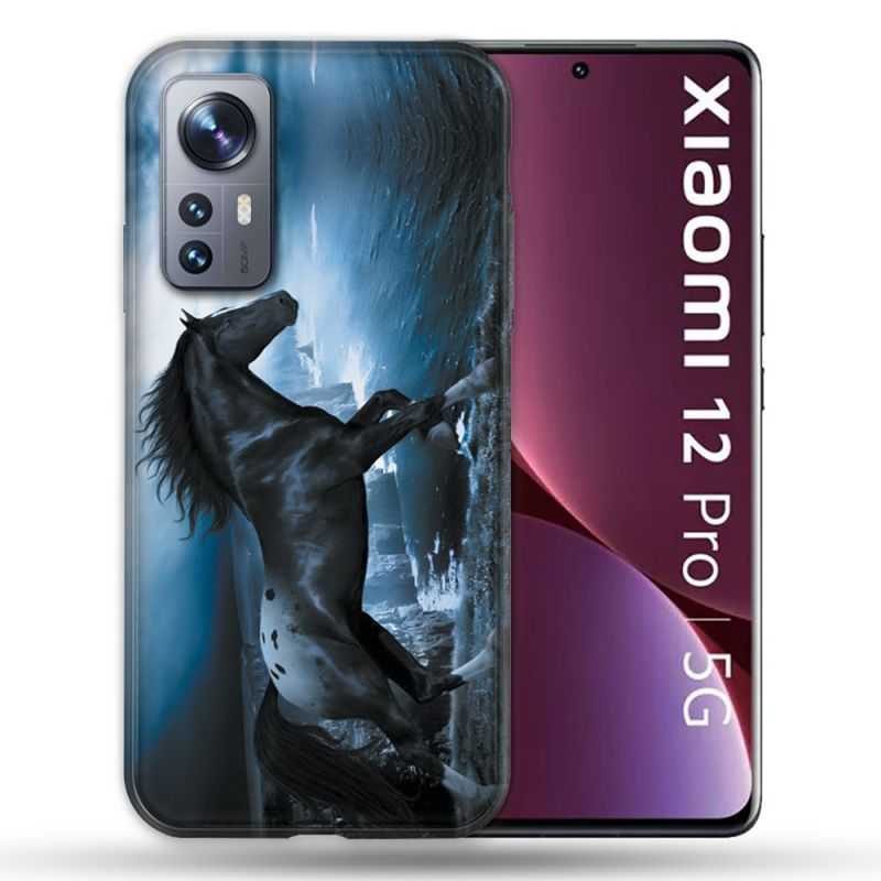 Coque Pour Xiaomi 12 Pro Animal Cheval Noir