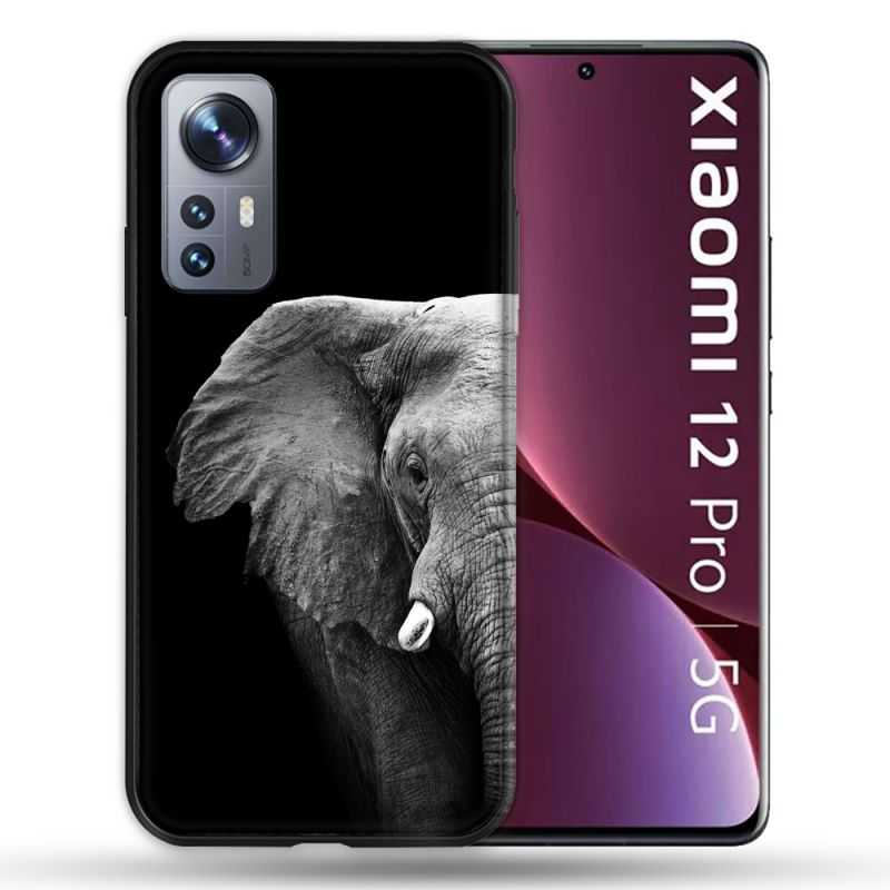 Coque Pour Xiaomi 12 Pro Animal Elephant Noir