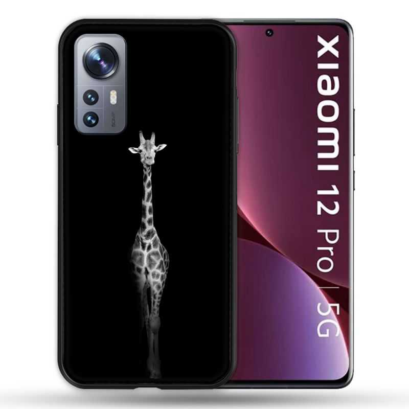 Coque Pour Xiaomi 12 Pro Animal Girafe Noire