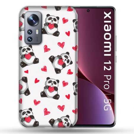 Coque Pour Xiaomi 12 Pro Animal Panda Cœur