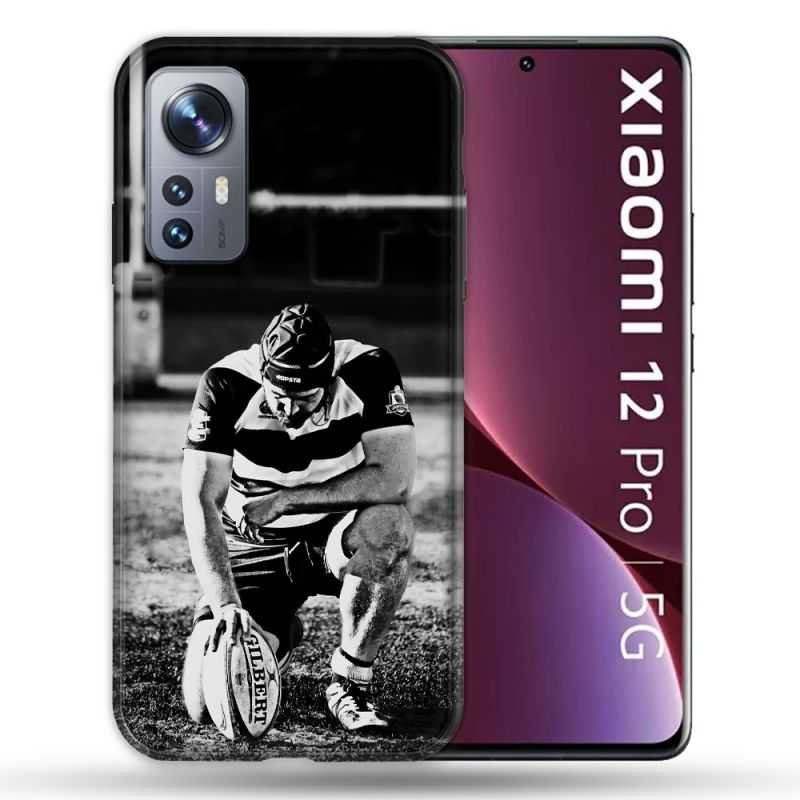 Coque Pour Xiaomi 12 Pro Sport Rugby Noir Blanc