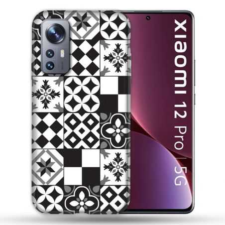 Coque Pour Xiaomi 12 Pro Texture Carreau Ciment Noir