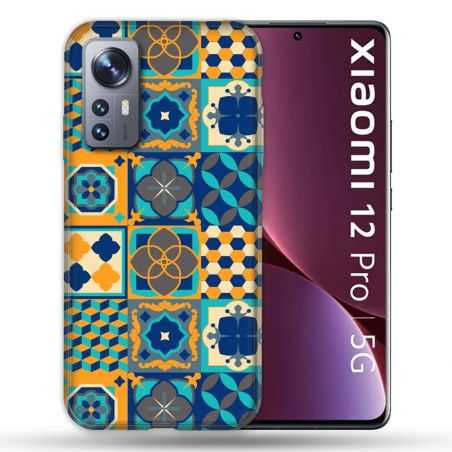 Coque Pour Xiaomi 12 Pro Texture Carreau Ciment Orange