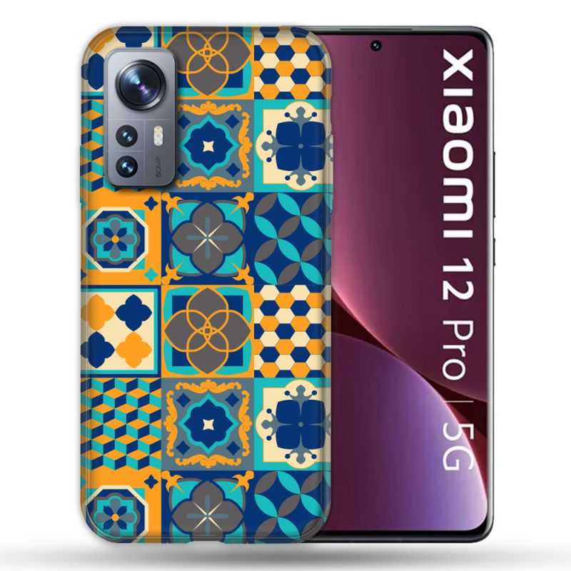Coque Pour Xiaomi 12 Pro Texture Carreau Ciment Orange