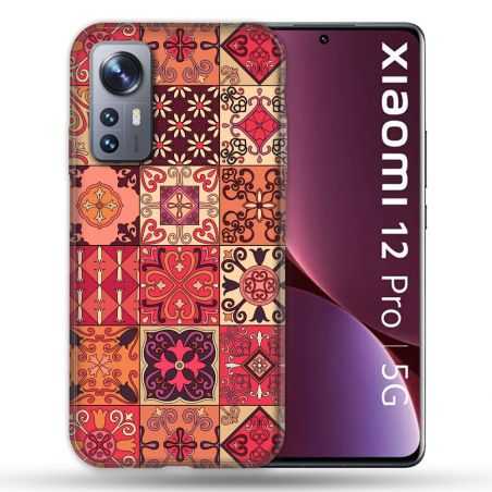 Coque Pour Xiaomi 12 Pro Texture Carreau Ciment Rouge