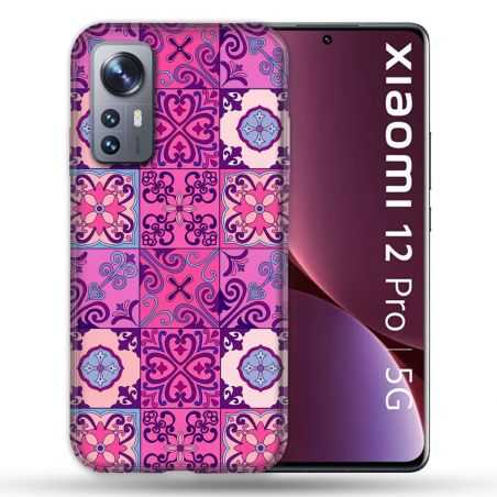 Coque Pour Xiaomi 12 Pro Texture Carreau Ciment Violet