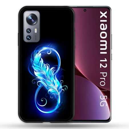 Coque Pour Xiaomi 12 Pro Texture Plume Infini Bleu