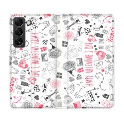 Housse Cuir Portefeuille Pour Samsung Galaxy S21 FE Amour Valentines
