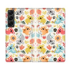 Housse Cuir Portefeuille Pour Samsung Galaxy S21 FE Animal Koala Pattern