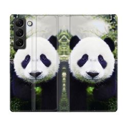 Housse Cuir Portefeuille Pour Samsung Galaxy S21 FE Animal Panda Color