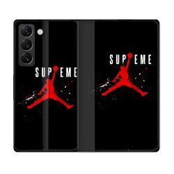 Housse Cuir Portefeuille Pour Samsung Galaxy S21 FE Jordan Supreme Noir