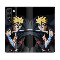 Housse Cuir Portefeuille Pour Samsung Galaxy S21 FE Manga Boruto Tatouage