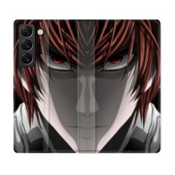Housse Cuir Portefeuille Pour Samsung Galaxy S21 FE Manga Death Note Kira