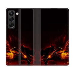 Housse Cuir Portefeuille Pour Samsung Galaxy S21 FE Manga Demon Slayer Electric