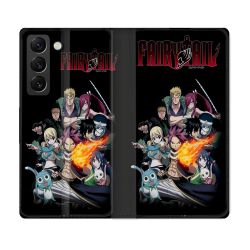 Housse Cuir Portefeuille Pour Samsung Galaxy S21 FE Manga Fairy Tail Logo Team