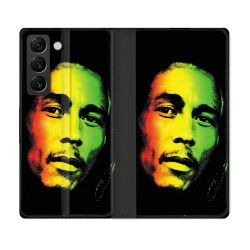Housse Cuir Portefeuille Pour Samsung Galaxy S21 FE Musique Bob Marley 2