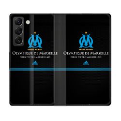 Housse Cuir Portefeuille Pour Samsung Galaxy S21 FE Olympique Marseille OM Fier etre Marseillais