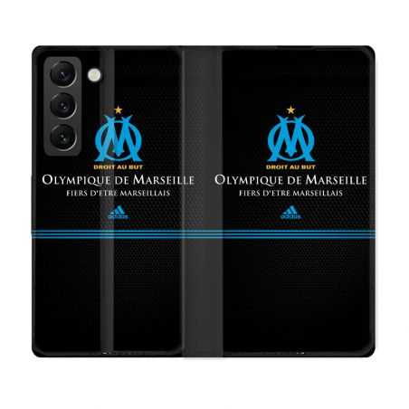 Housse Cuir Portefeuille Pour Samsung Galaxy S21 FE Olympique Marseille OM Fier etre Marseillais