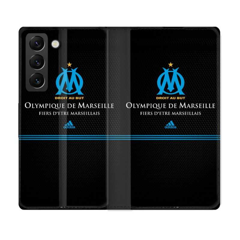 Housse Cuir Portefeuille Pour Samsung Galaxy S21 FE Olympique Marseille OM Fier etre Marseillais