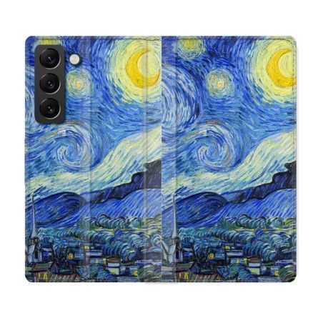 Housse Cuir Portefeuille Pour Samsung Galaxy S21 FE Peinture La nuit étoilée