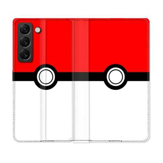 Housse Cuir Portefeuille Pour Samsung Galaxy S21 FE Pokemon Pokeball