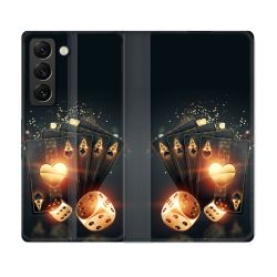 Housse Cuir Portefeuille Pour Samsung Galaxy S21 FE Poker Des