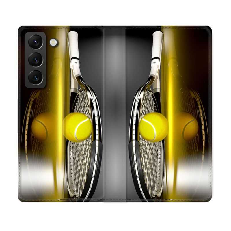 Housse Cuir Portefeuille Pour Samsung Galaxy S21 FE Sport Tennis Reflet