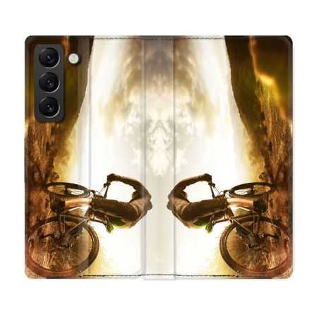 Housse Cuir Portefeuille Pour Samsung Galaxy S21 FE Sport VTT Soleil