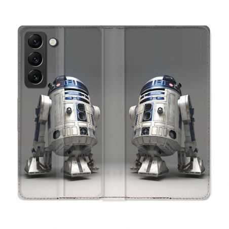 Housse Cuir Portefeuille Pour Samsung Galaxy S21 FE Star Wars - R2D2