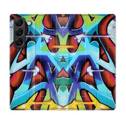 Housse Cuir Portefeuille Pour Samsung Galaxy S21 FE Street Art Graf Color