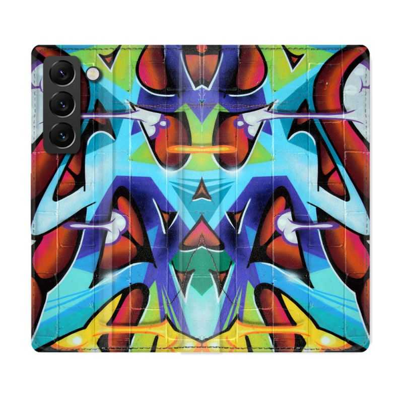 Housse Cuir Portefeuille Pour Samsung Galaxy S21 FE Street Art Graf Color