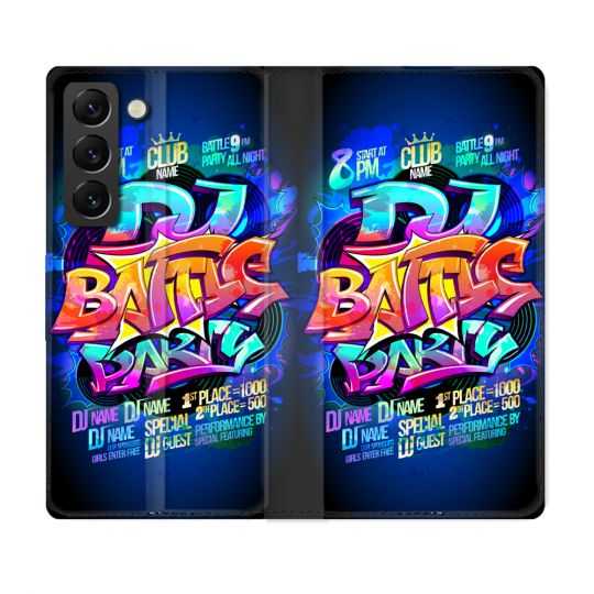 Housse Cuir Portefeuille Pour Samsung Galaxy S21 FE Street Art Rap