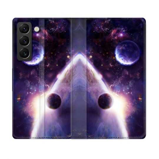 Housse Cuir Portefeuille Pour Samsung Galaxy S21 FE Univers Planete Stellaire