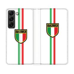 Housse Cuir Portefeuille Pour Samsung Galaxy S21 FE Voyage Italie 3 Blanc