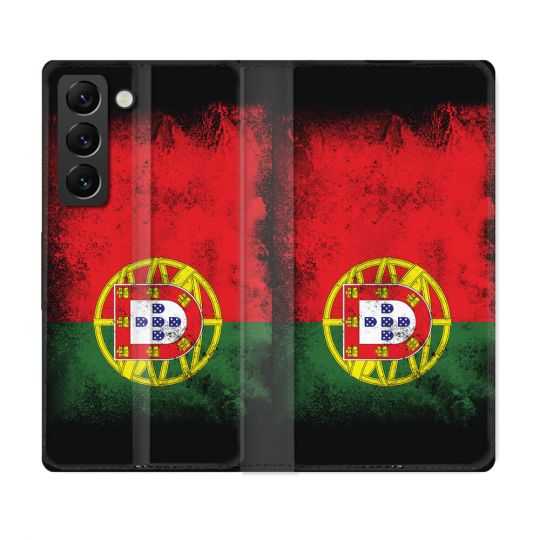Housse Cuir Portefeuille Pour Samsung Galaxy S21 FE Voyage Portugal Drapeau