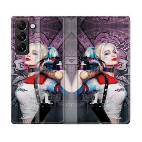 Housse Cuir Portefeuille Pour Samsung Galaxy S21 FE Harley Quinn Batte