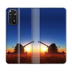 Housse Cuir Portefeuille Pour Xiaomi Redmi Note 11 / 11S Agriculture Moissonneuse Soleil