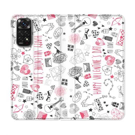 Housse Cuir Portefeuille Pour Xiaomi Redmi Note 11 / 11S Amour Valentines