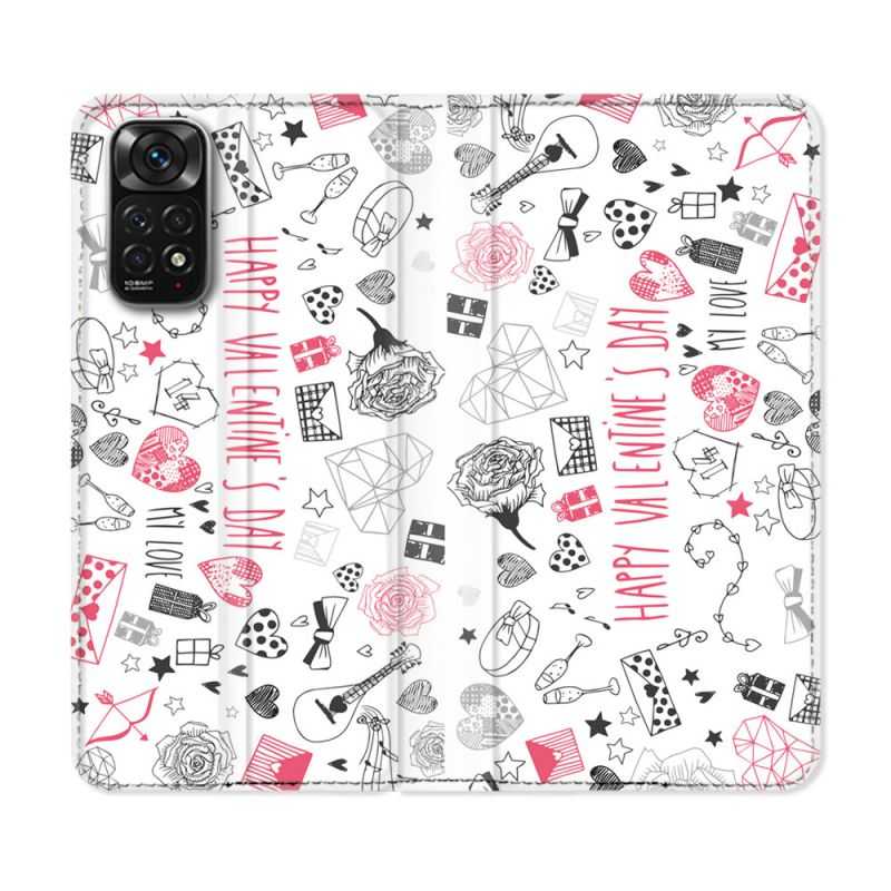 Housse Cuir Portefeuille Pour Xiaomi Redmi Note 11 / 11S Amour Valentines
