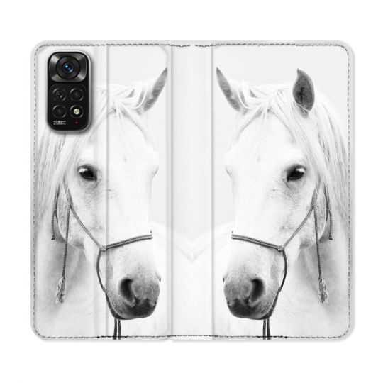 Housse Cuir Portefeuille Pour Xiaomi Redmi Note 11 / 11S Animal Cheval Cristal