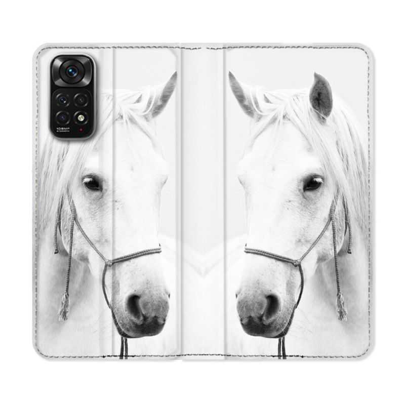 Housse Cuir Portefeuille Pour Xiaomi Redmi Note 11 / 11S Animal Cheval Cristal