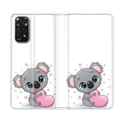 Housse Cuir Portefeuille Pour Xiaomi Redmi Note 11 / 11S Animal Koala Cœur
