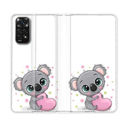 Housse Cuir Portefeuille Pour Xiaomi Redmi Note 11 / 11S Animal Koala Cœur