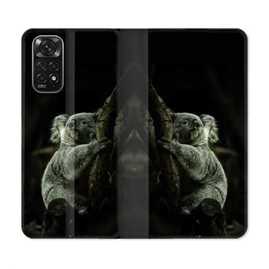 Housse Cuir Portefeuille Pour Xiaomi Redmi Note 11 / 11S Animal Koala Noir