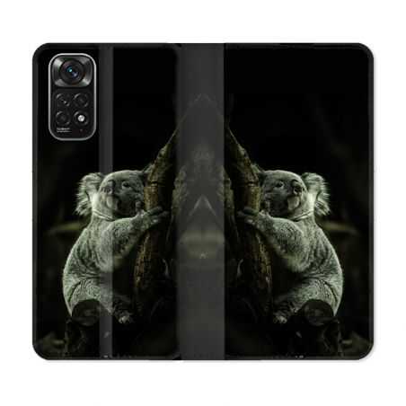 Housse Cuir Portefeuille Pour Xiaomi Redmi Note 11 / 11S Animal Koala Noir